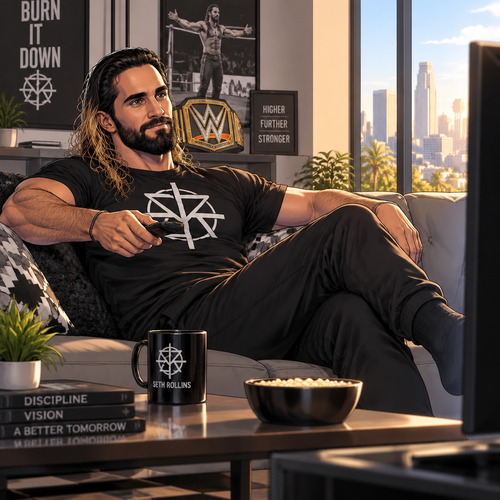 It was a sunny afternoon,Seth Rollins was watching tv