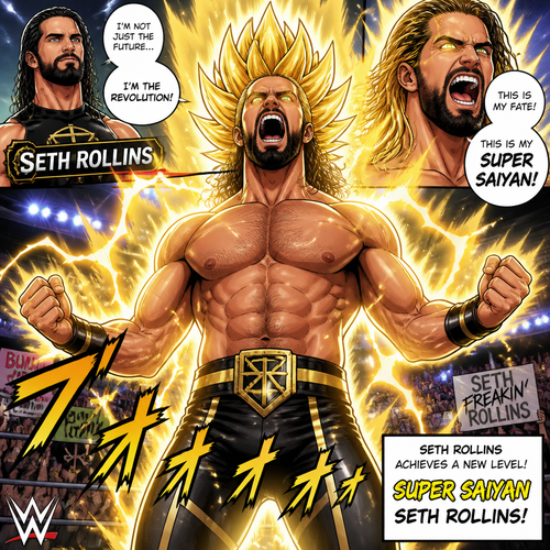 WWE superstar Seth Rollins going super Saiyan