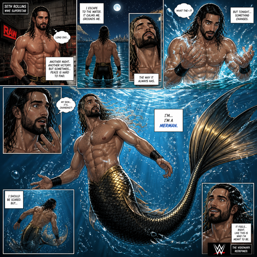 WWE Superstar Seth Rollins becomes a merman (Inspired by H20 just as water)
