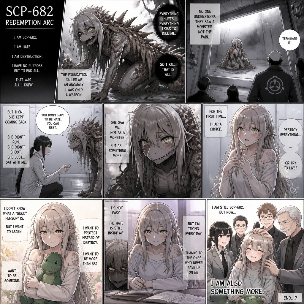 Scp 682 as anime girl redemption arc