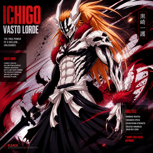 Ichigo vasto lorde with Skull-Clad armor