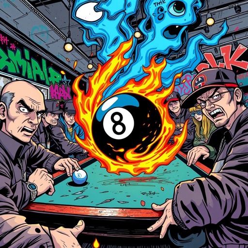 Flaming 8 ball