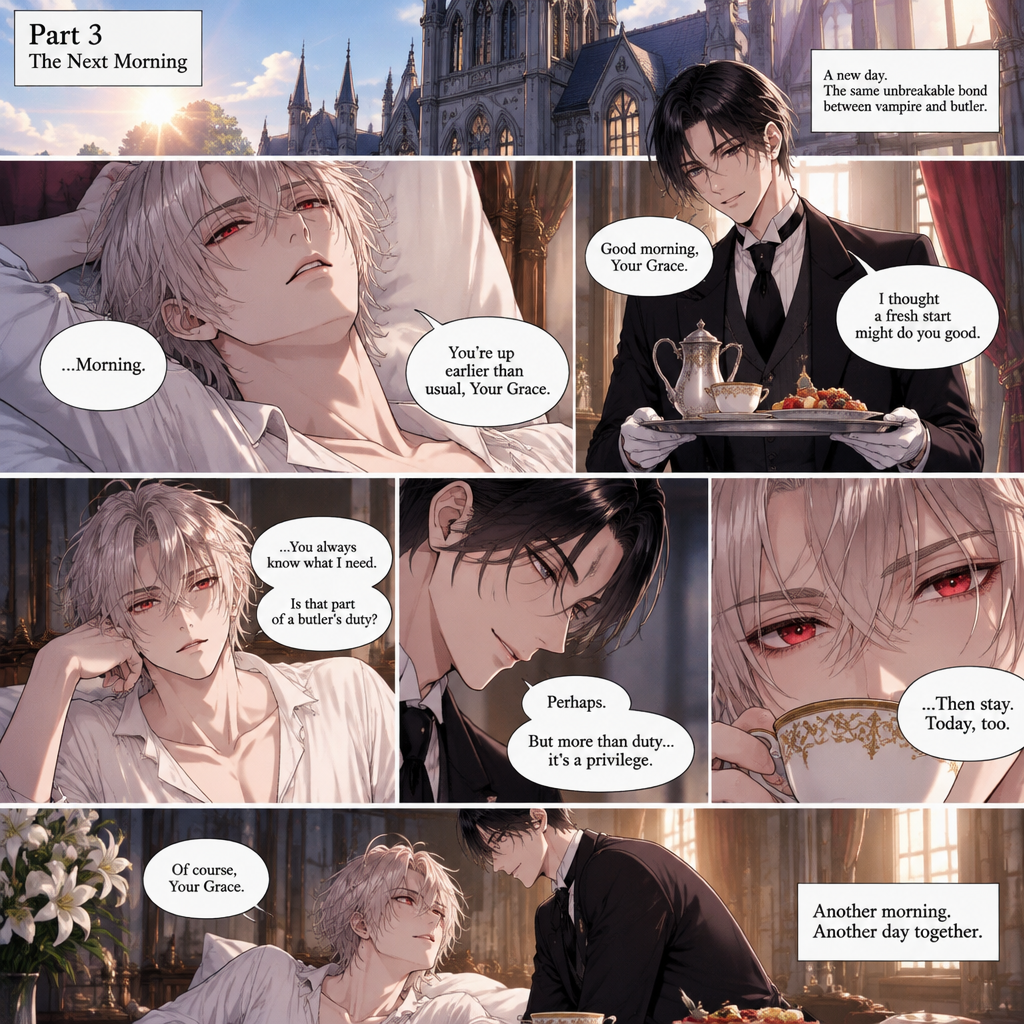 (Part 3 of the Vampire x Butler story). The next morning