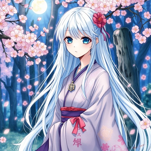 Silver hair blue eyes