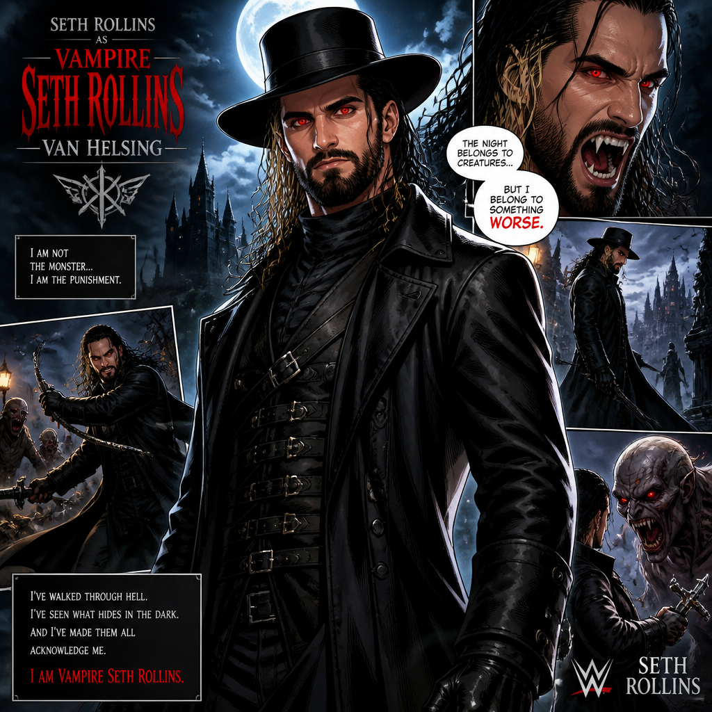 WWE superstar Seth Rollins as a vampire in Van Helsing (Movie)