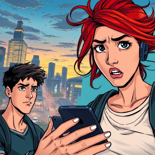 19 year old David received a phone call from 20 year old red haired maya, David looked worried 