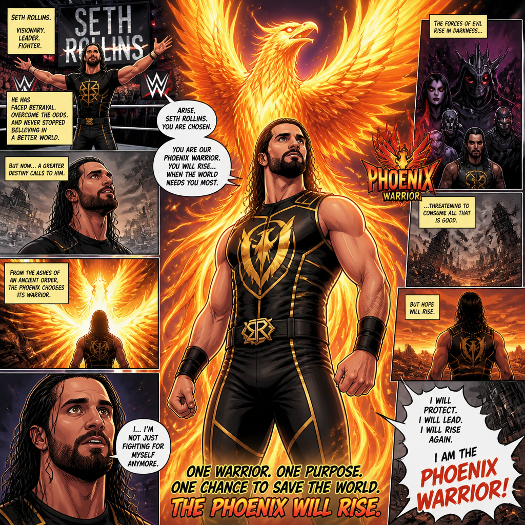 WWE superstar Seth Rollins Being chosen to be A Phoenix warrior to save the world from the forces of evil