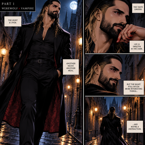 (Part 1 of the Werewolf x Vampire story). Seth Rollins (The Vampire) was out on a stroll after a hunt