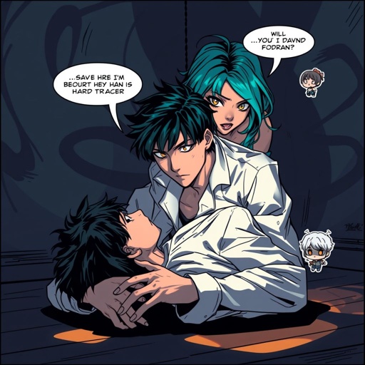 19 year old black haired David passed out on his the floor in his white shirt with 20 year old maya standing over his unconscious body