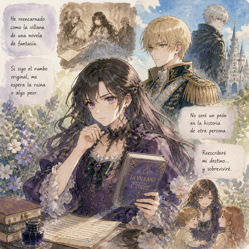 Una mujer se reencarna como la villana de una novela de fantasía e intenta sobrevivir
reescribiendo su destino.