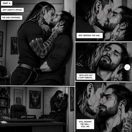 (Part 4 of the Vampire x human story). Still in Jeff Hardy’s office. Jeff was still Kissing Seth Rollins against the wall