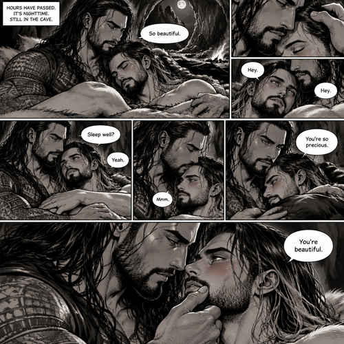 (Part 3 of the Werewolf x Vampire story) Still in the cave. Hours have passed,It’s nighttime. Roman Reigns (The werewolf) woke up. Seth Rollins (The vampire) was still asleep in Roman’s arms. Roman looked at Seth. He gently stroked his hair. “So beautiful” Roman said softly. Seth slowly woke up. “Hey” Roman said softly. “Hey” Seth said softly. Roman wrapped his arm around Seth’s waist. “Sleep well?” Roman asked softly. “Yeah” Seth asked softly. Roman gently kissed Seth’s forehead. Seth Hummed softly. “You’re so precious” Roman said softly. He wrapped his arms around Seth and pulled him closer. Seth blushed a bit. Roman gently lifted Seth’s chin. “You’re beautiful” Roman Said softly