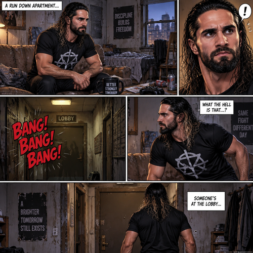 Seth Rollins was living in a run down apartment,Then he heard loud banging from the lobby