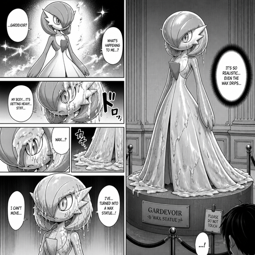 Gardevoir turn into wax statue 
