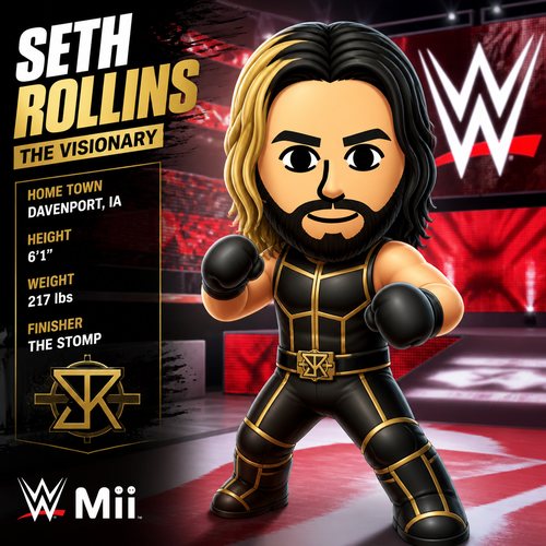 WWE superstar Seth Rollins as a Mii