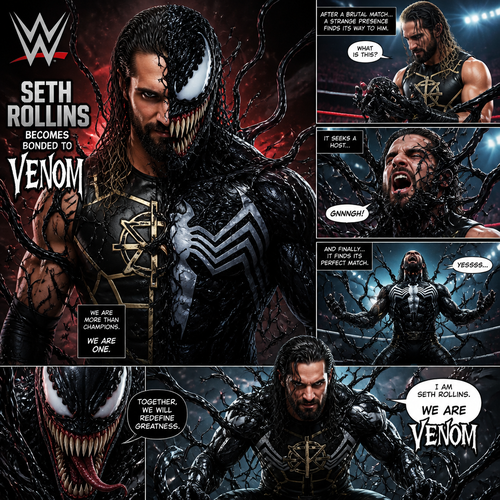 WWE superstar Seth Rollins Becomes Bonded to Venom (Marvel)
