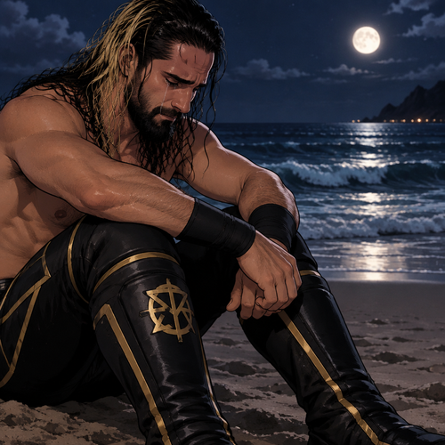 Seth Rollins was on a beach alone at night crying