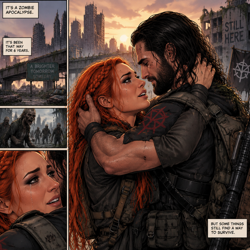 (Part 3)It’s a zombie apocalypse,It’s been that way for 6 years,Becky lynch And Seth Rollins are having an emotional reunion