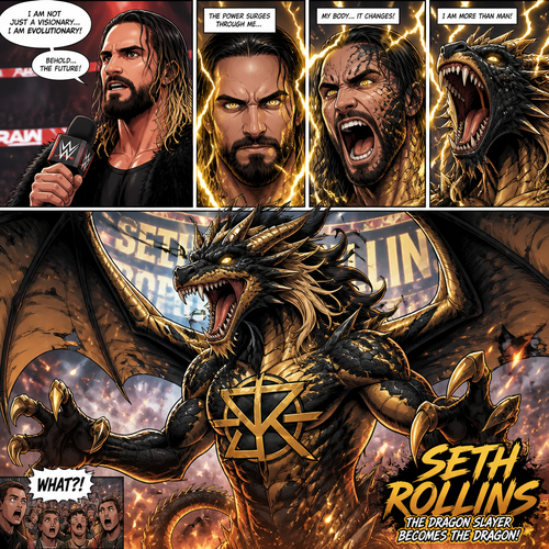 WWE Superstar Seth Rollins becomes a dragon
