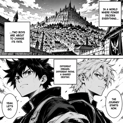Its the begning of a manga there are two characters 