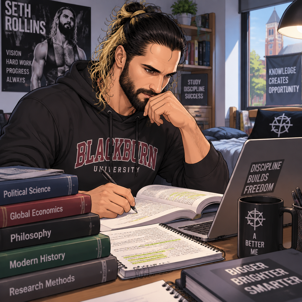 Seth Rollins was a college student,He spent all his time studying