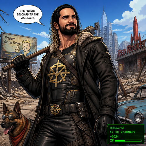 WWE Superstar Seth Rollins in a post apocalyptic world (Inspired by Fallout 4)