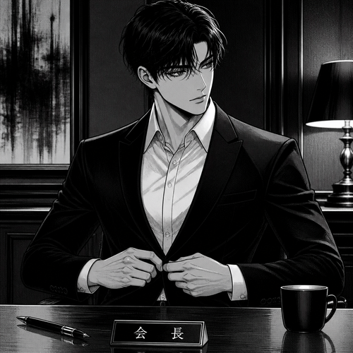 The man was readying with a white shirt inside and a suit in black.Background, table with a 