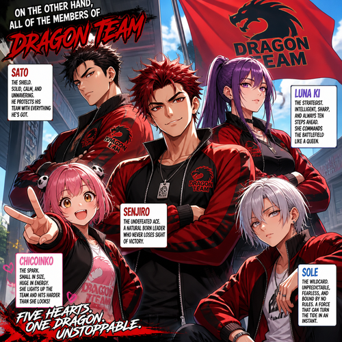 On the other hand, all of the members of dragon team [senjiro,  sato, Luna ki, and chicoinko and sole]