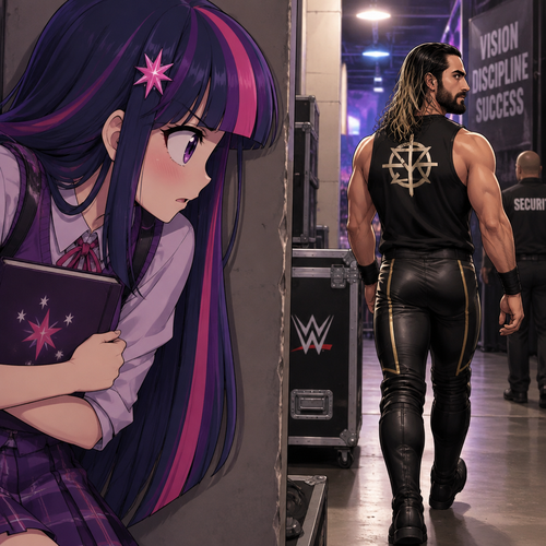 Princess Twilight Sparkle (As a Human) is stalking Seth Rollins