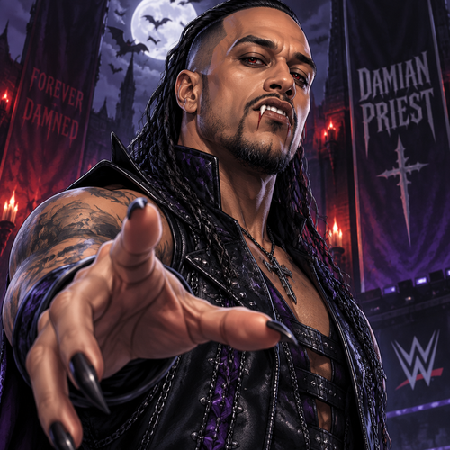 Damien Priest as a vampire