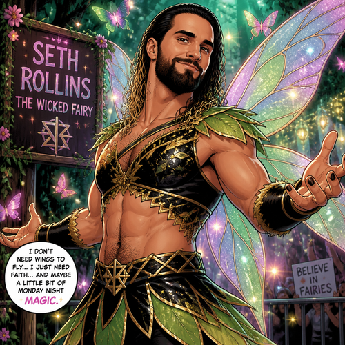 WWE Superstar Seth Rollins as a fairy