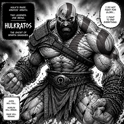 Hulk fused with kratos 