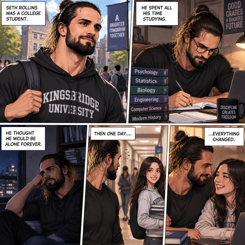 Seth Rollins was a college student,He spent all his time studying. He thought he would be alone forever,Then one day….everything changed