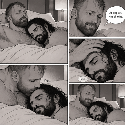 (Part 3). Still in Jon Moxley’s hotel room. Jon Moxley and Seth Rollins were asleep after last night’s activity. Jon slowly woke up,he looked down at Seth who was still asleep. Jon smiled,then he gently stroked Seth’s head. “At long last,He’s all mine” Jon thought to himself. He gently kissed Seth’s forehead. Seth hummed softly in his sleep