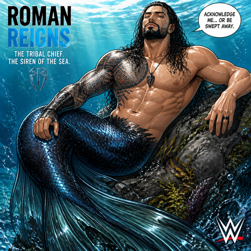 WWE superstar Roman Reigns as a siren