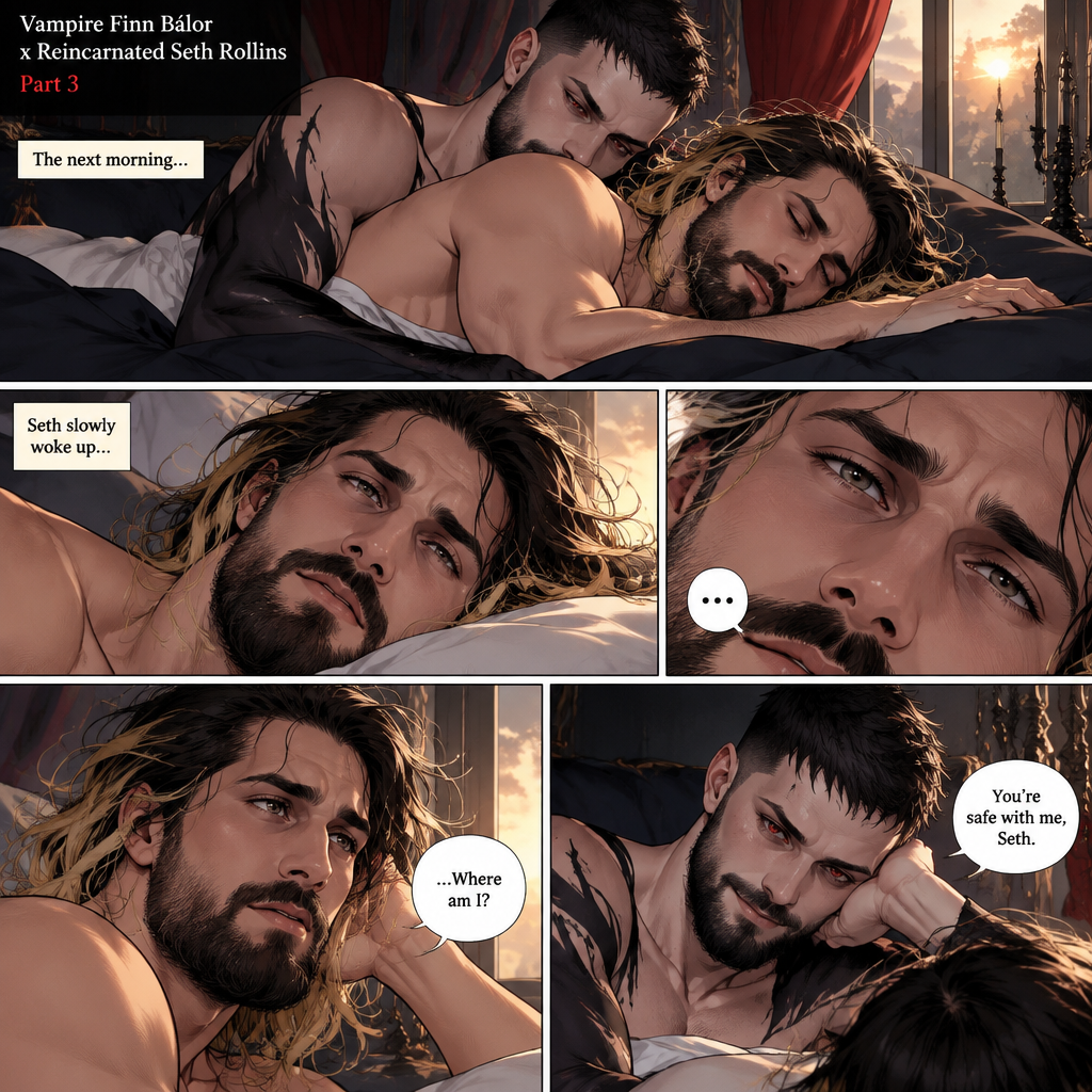 (Vampire Finn Bálor x Reincarnated Seth Rollins Part 3) The next morning,Seth slowly woke up