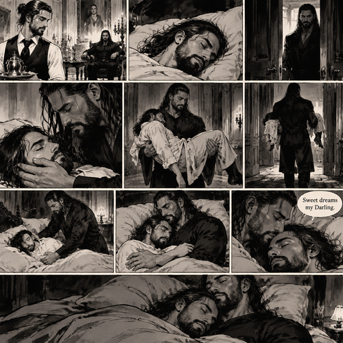 Seth Rollins was working as a butler at a mansion,Later that night He was asleep in his  room.Then…The door to his room quietly opened while he was asleep,The master of the house (Roman Reigns) was standing in the doorway.He quietly walked to the bed.He gently caressed Seth’s cheek,Then…He gently lifted Seth in his arms,Then he walked to his room while holding him.He gently put Seth on his bed.Roman gets on the bed beside Seth,He gently pulled him into his embrace,Then he gently kissed his forehead. “Sweet dreams my Darling” Roman whispered.He then fell asleep