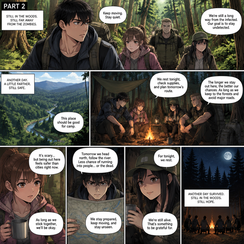 (Part 2 of the Zombie Apocalypse story). Still in the woods,Still far away from the zombies
