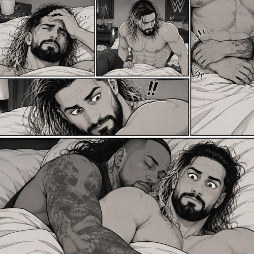 Seth Rollins woke up in his bed after a wild party the night before,He didn’t remember much about what happened last night.He was about to get up…but some reason he couldn’t,He felt something wrapped around his waist.He looked down…it was a pair of arms.He looked behind him,His eyes widened….It was Damien Priest.He was sound asleep behind Seth.