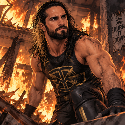 Seth Rollins is in a burning building