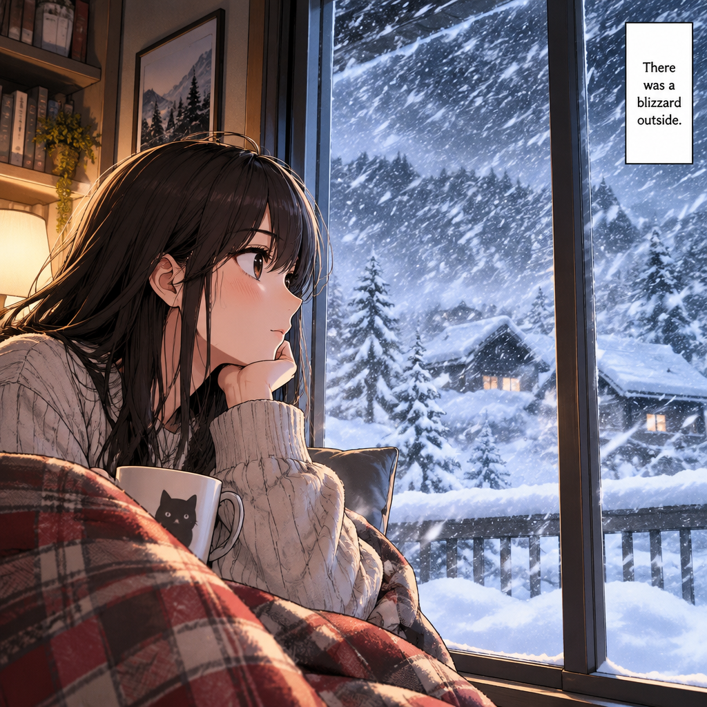 There was a blizzard outside