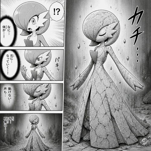 Gardevoir turn into stone statue 