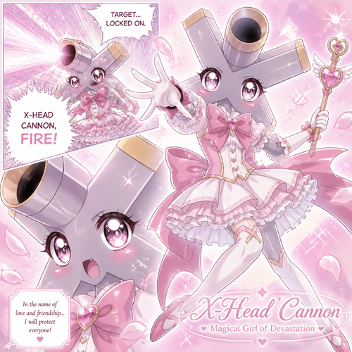X-head cannon as magical girl 