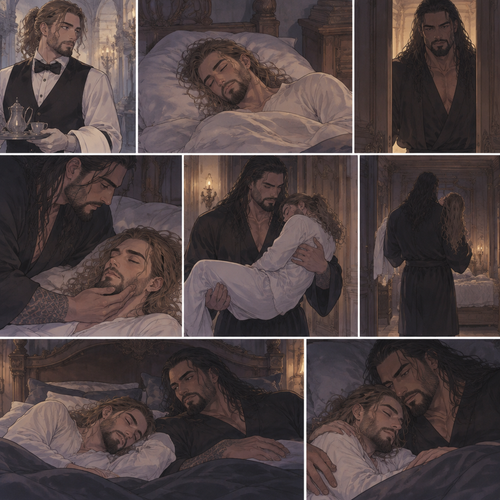 Seth Rollins was working as a butler at a mansion,Later that night He was asleep in his  room.Then…The door to his room quietly opened while he was asleep,The master of the house (Roman Reigns) was standing in the doorway.He quietly walked to the bed.He gently caressed Seth’s cheek,Then…He gently lifted Seth in his arms,Then he walked to his room while holding him.He gently put Seth on his bed.Roman gets on the bed beside Seth