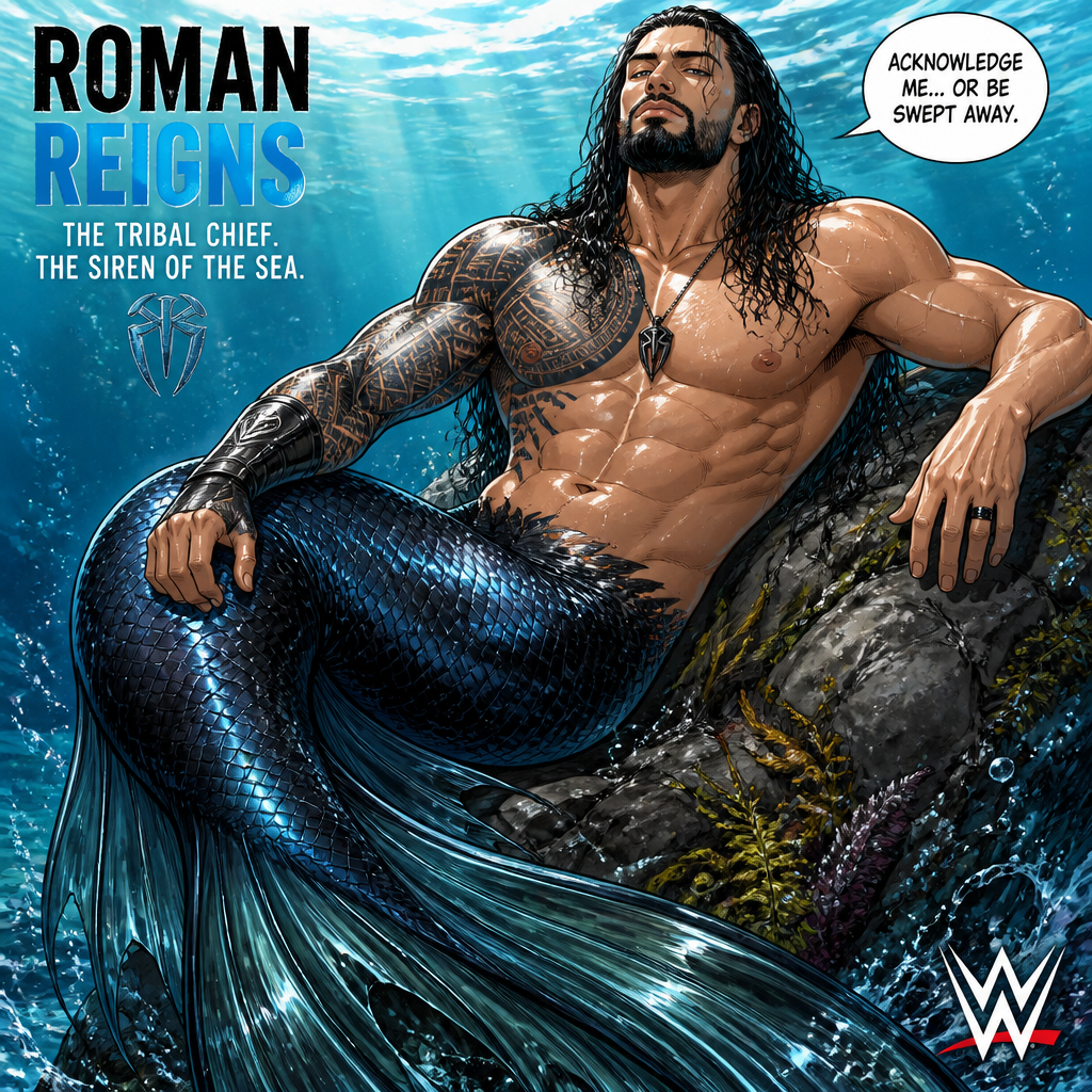 WWE superstar Roman Reigns as a siren