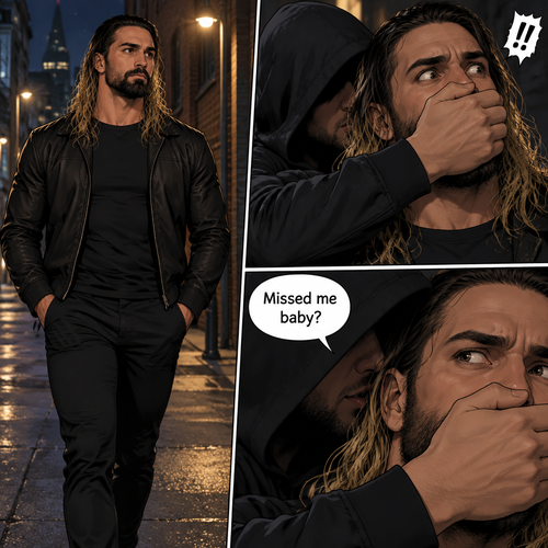 Seth Rollins was walking alone at night….then….someone grabbed him from behind and covered his mouth so he wouldn’t scream,Then the person whispered in Seth’s ear “Missed me baby?”