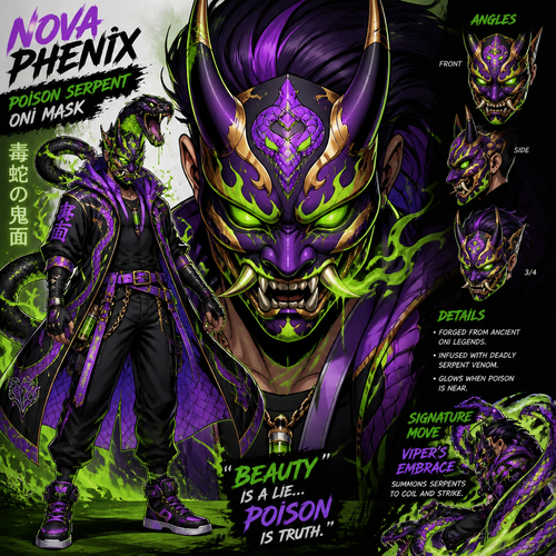 Nova Phenix poison serpent oni mask.