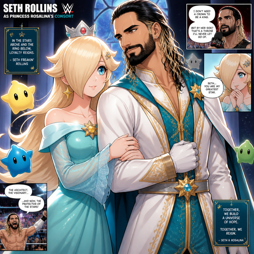 WWE superstar Seth Rollins as Princess Rosalina’s consort