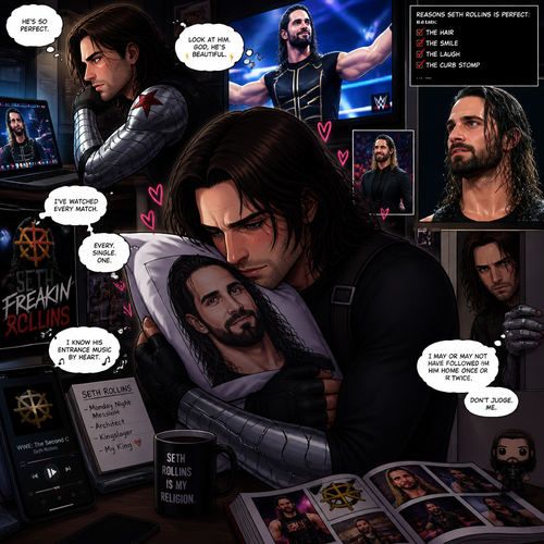 The winter soldier being obsessed with Seth Rollins