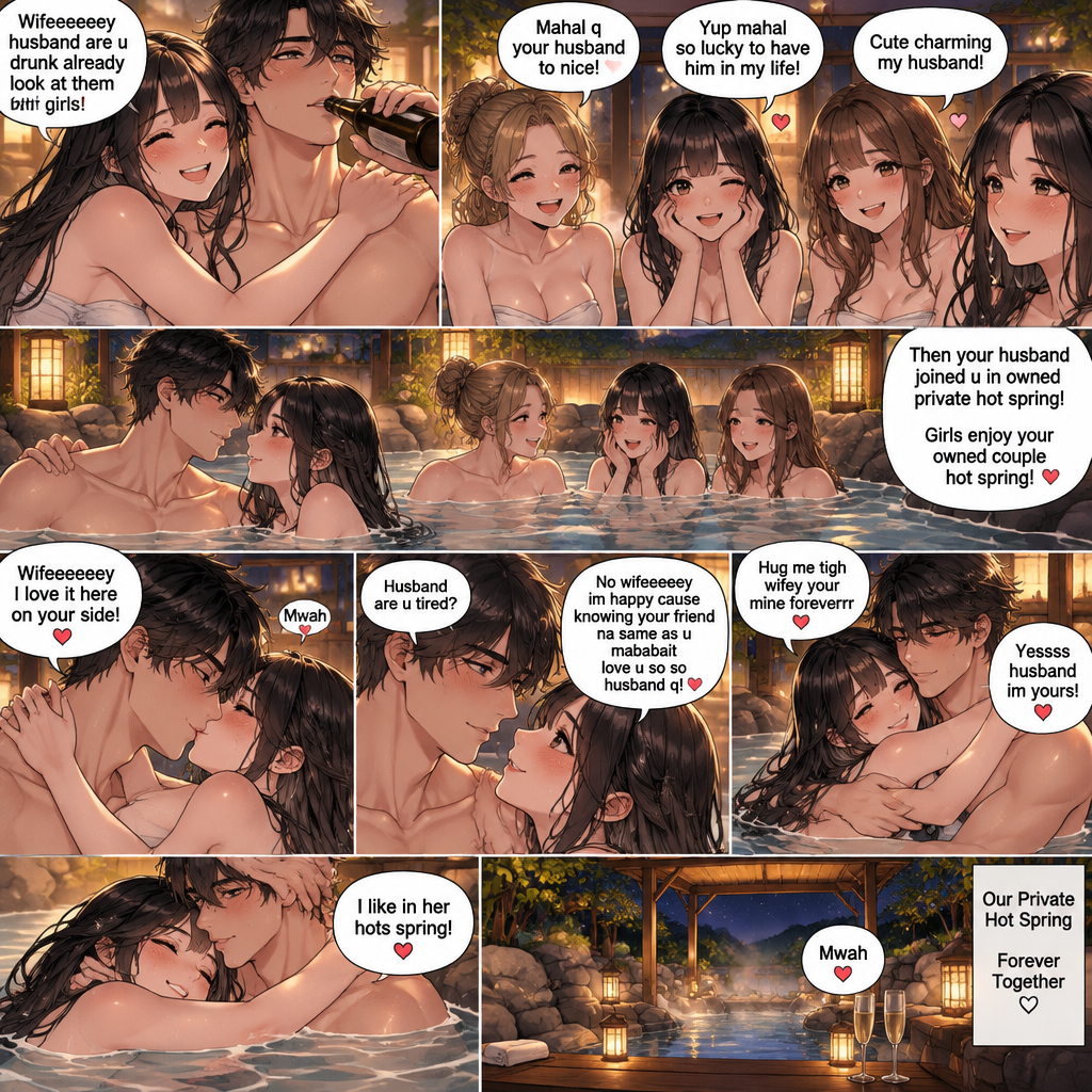 Wifeeeeeey husband are u drunk already look at them girls mahal q your husband to nice yup mahal so lucky to have him in my life cute charming my husband then your husband joined u in owned private hot spring girls enjoy your owned couple hot spring wifeeeeeey I love it here on your side the he hug in kiss u husband are u tired husband no wifeeeeey im happy cause knowing your friend na same as u mababait love u so so husband q hug me tigh wifey your mine foreverrr yessss husband im yours I like in her hots spring mwah